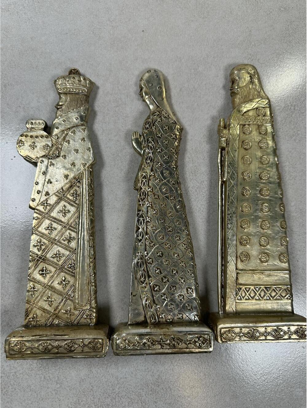 VTG Nativity Scene Figurines Set Of 6 Gold Tone Christmas Decor Crèche - Picture 8 of 9